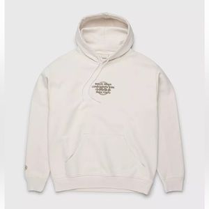 Highsnobiety Logo Hoodie Natural Cream Embroidered Sweatshirt Hoodie